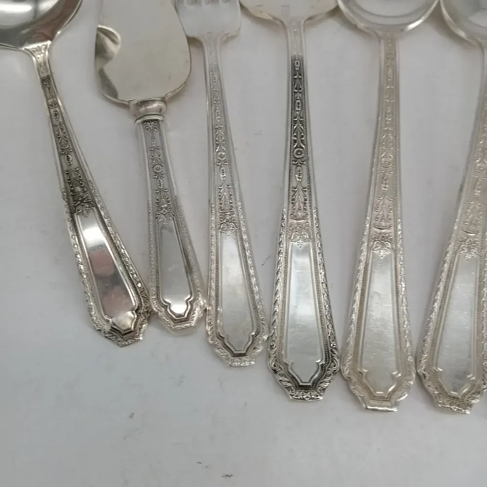 7X Serving ROGERS Extra Plate SilverPlate CHALFONTE Fork Spoons Ladle Flatware
